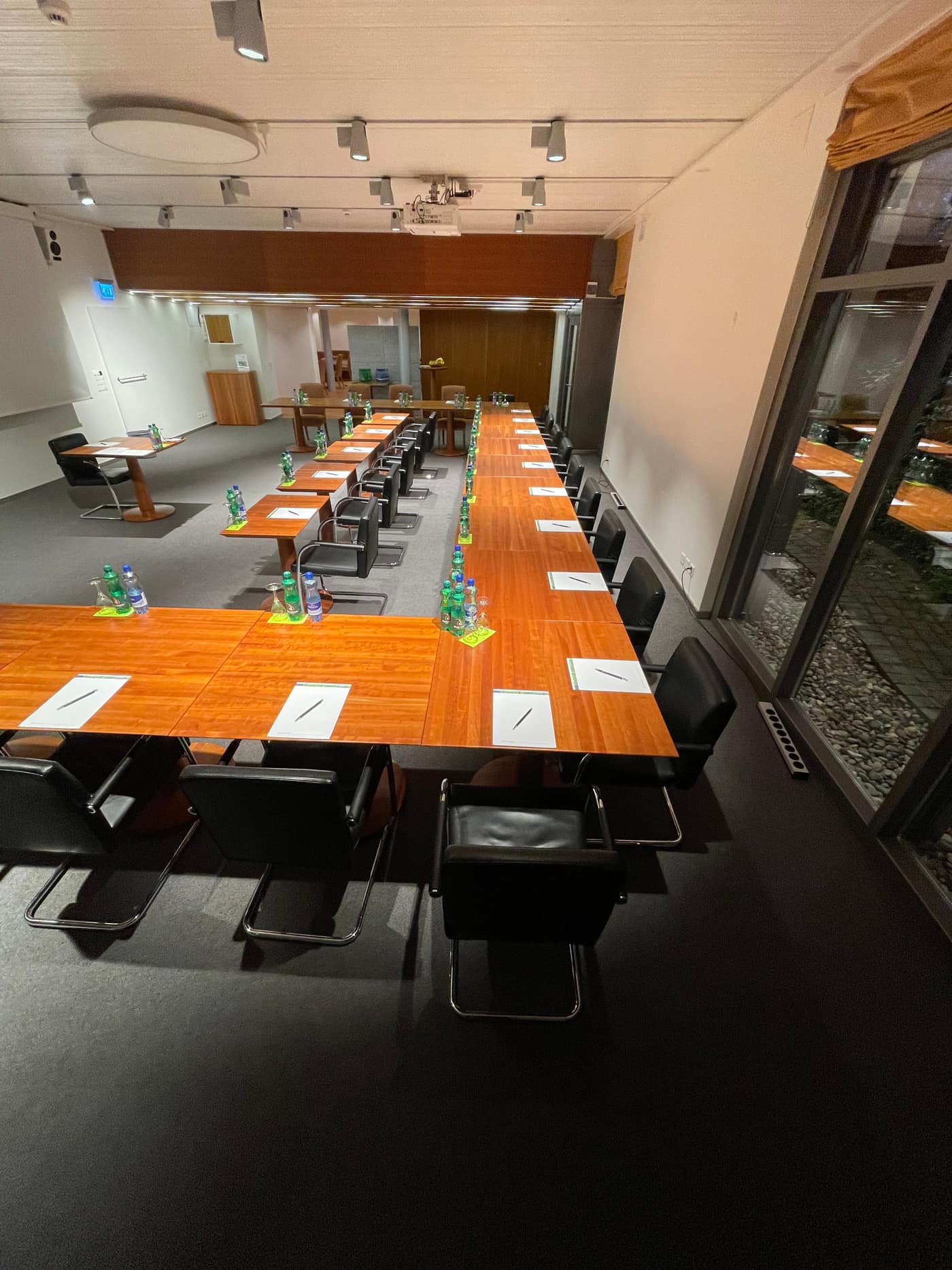 The garden hall on the campus, set for a course
